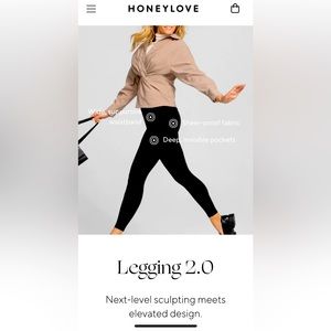 HONEYLOVE leggings 2.0  jet black, EUC size L